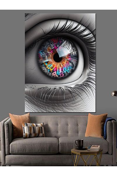 Tablomega Colorful Eye of the Universe Decorative Canvas - Mdf Wooden Painting