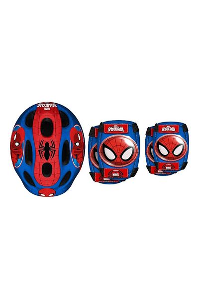 SPIDERMAN Children's protective set, helmet, knee pads and elbow pads, multicolor, 3-6 years, Spiderman