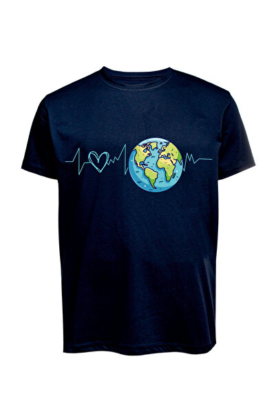 Baran Işık Tricou unisex cu imprimeu Heartbeat World, din bumbac pieptănat, j...