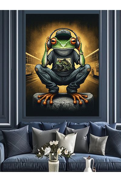 Tablomega Mysterious Frog Decorative Canvas - Mdf Wooden Painting
