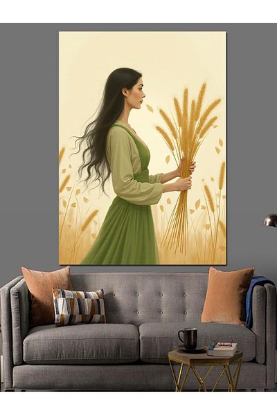 Tablomega Virgo Decorative Canvas - Mdf Wooden Painting