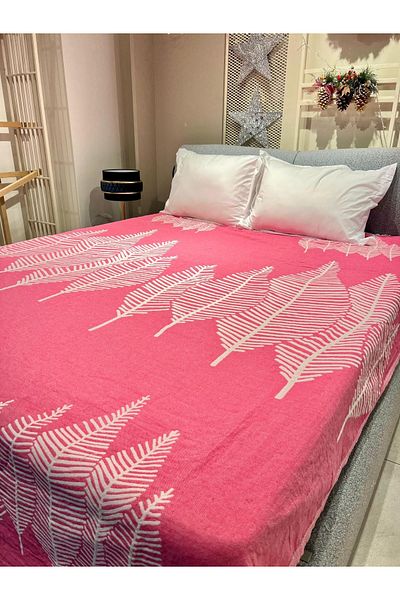 Explore Home , Lole, Double, Cotton, Muslin, Bedspread - Fuchsia
