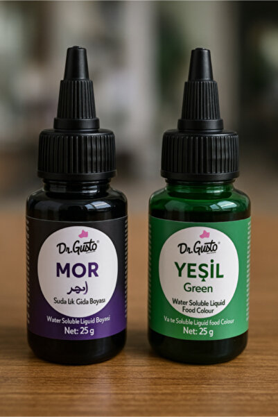 Dr. Gusto Gıda Boyası 2 li Set Mor Yeşil 25 gr
