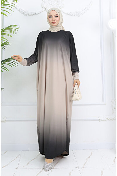 sefamerve Λευκό μανίκι νυχτερίδας άμμο φόρεμα με μοντέλο 1908-11