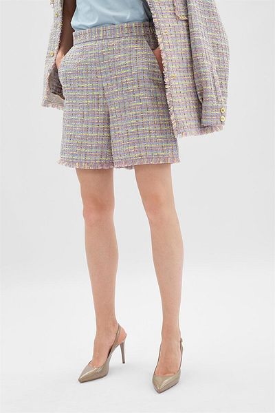 Escada Sport Tassel Short Length Tweed Shorts with Leg Pockets