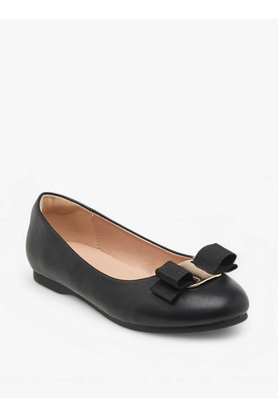 Little Missy Bow Accent Slip-On Ballerina Shoes