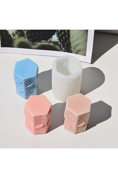 Alze Kimya Hobi Honeycomb Patterned Silicone Mold - for Making Candles & Soaps with Bee and Honeycomb Themes