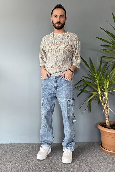 Alışveriş Sokağı Сині джинси з кишенями для вантажу