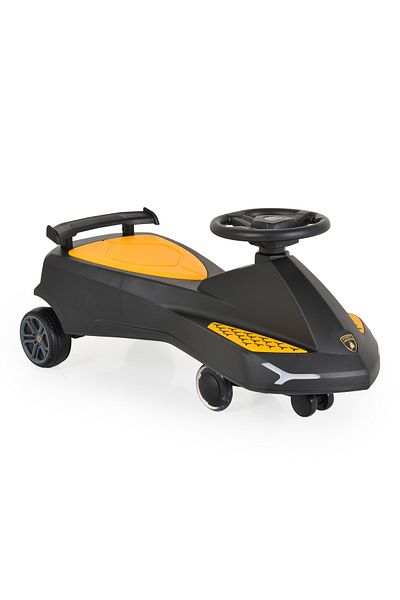 OEM Masinuta fara pedale copii, Lamborghini Swing Car Black, Roti cu LED, Efecte sonore, Varsta 3+ Ani