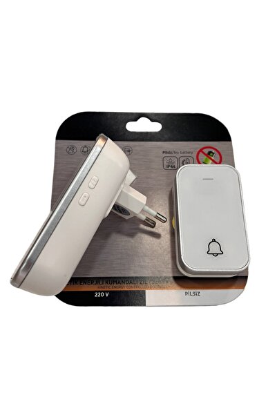 Ucuz Geldi Kinetik Enerjili Kapı Zili Pilsiz Şarjsız Kablosuz Fişi Prize Tak ...