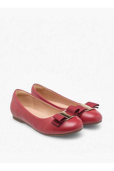 Little Missy Bow Accent Slip-On Ballerina Shoes