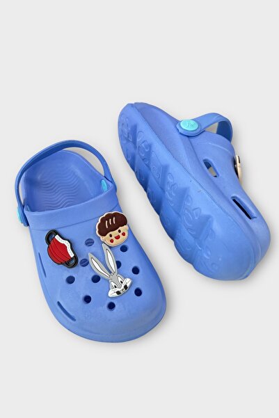 Liger Non-Slip Sole Sea Beach Pool Sandals Children's Slippers Blue with Accessories