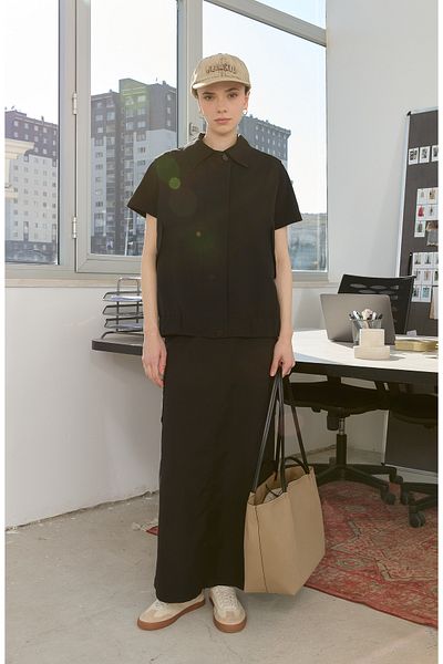 Fatma Atasoy Zippered Black Midi Trench Vest