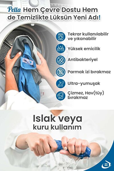 pella Sihirli Bez Mikrofiber Temizlik Bezi 3'lü Paket