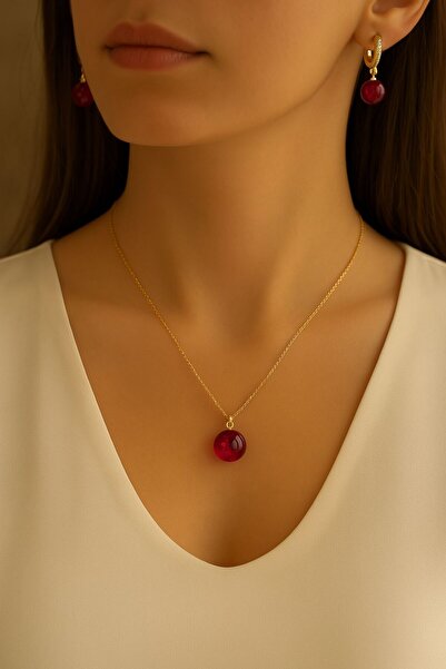 DURAN TAKI TASARIM Yakut Taşlı Gümüş Set