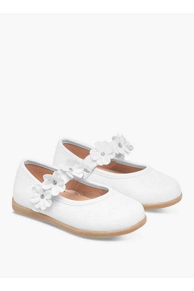 Barefeet Floral Accent Mary Jane Shoes with Hook and Loop Closure