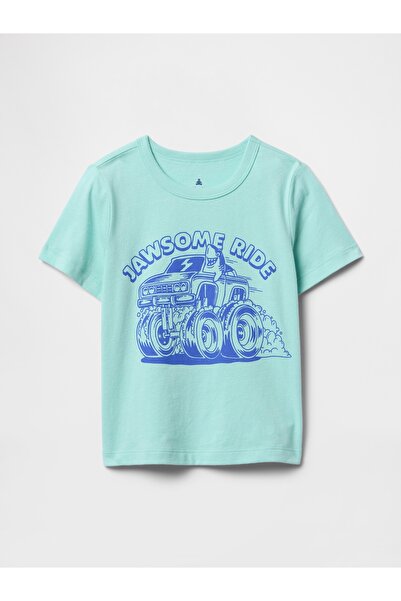 GAP Erkek Bebek Turkuaz Mix & Match Grafikli T-Shirt