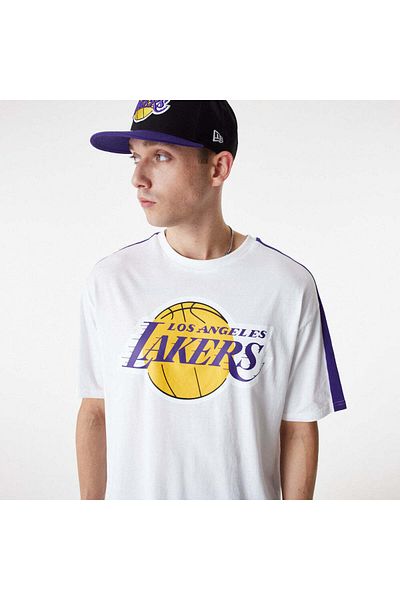 NEW ERA Tricou NEW ERA NBA COLOUR BLOCK OS TEE LOSLAK WHITRP