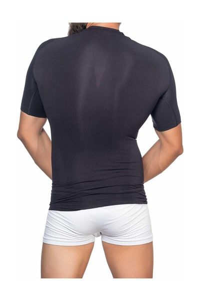 inkasole Black Emay E1010 Half Sleeve Men's Corset Undershirt
