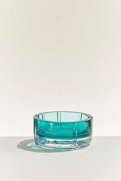 Paşabahçe Green Turquoise Glass Ashtray 11cm