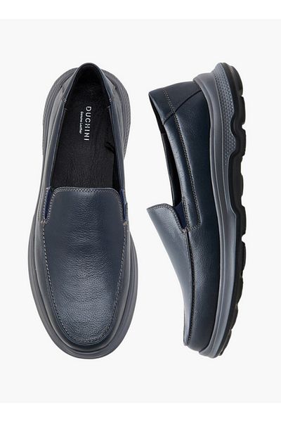 Duchini Men's Textured Slip-On Mocassins