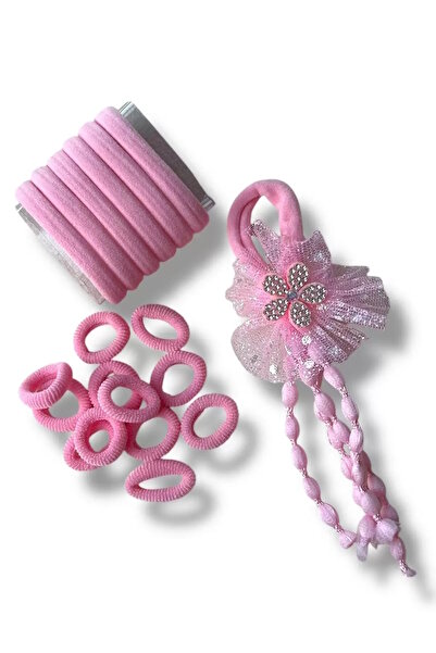 CAŞ DEKORASYON Σετ παιδική πόρπη με τσάντα σε ροζ χρώμα