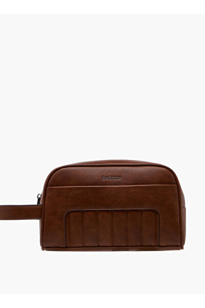 Duchini Textured Pouch with Zip Closure - W 14 x H 7 x D 22.5 cm