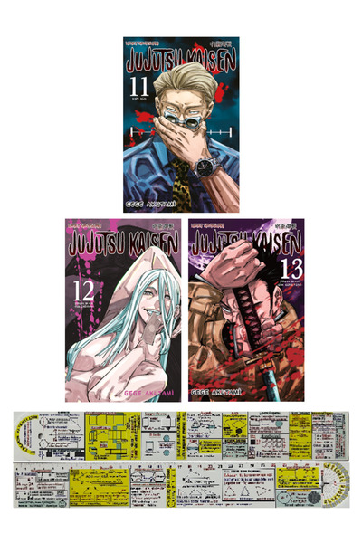 Gerekli Şeyler Yayıncılık Jujutsu Kaisen 11-12-13. Ciltler Manga Seti + Mat. ...