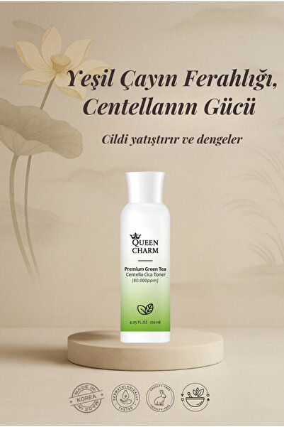 QUEEN CHARM Yağlı Ciltler İçin Green Tea Centella Cica Toner