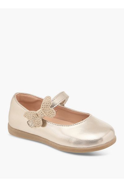 Barefeet Butterfly Accent Mary Jane Shoes with Hook and Loop Closure