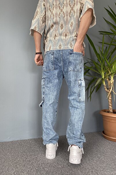 Alışveriş Sokağı Сині джинси з кишенями для вантажу