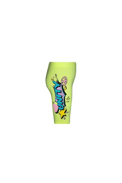 LOVETTI Unity Printed Neon Yellow Girl's Cycling Shorts