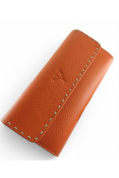 Garbalia Paris Leather Women's Wallet with Phone Compartment-Orange