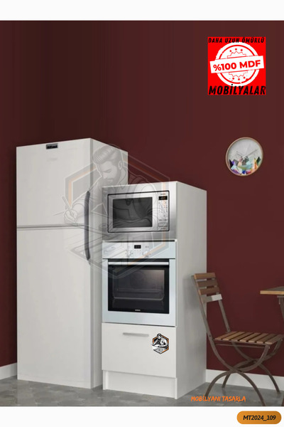 Mobilyanı Tasarla TAMAMI MDF Çok Amaçlı Tek Kapaklı Ankastre ve Mini Fırın Dolabı