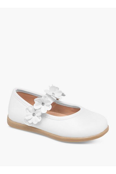 Barefeet Floral Accent Mary Jane Shoes with Hook and Loop Closure