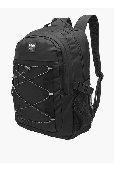 Lee Cooper Logo Applique Backpack with Adjustable Straps and Zip Closure - 14x31x46 cm