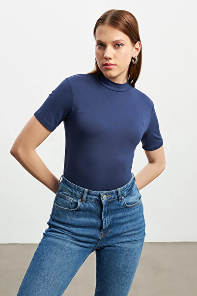 Bipantolon Women's Navy Blue Light Gray 2 Pack Short Sleeve Blouse