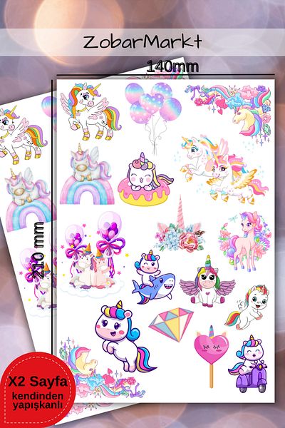 ZobarMarkt ONLINE MARKETING Kawaii Fantasy Sticker Set
