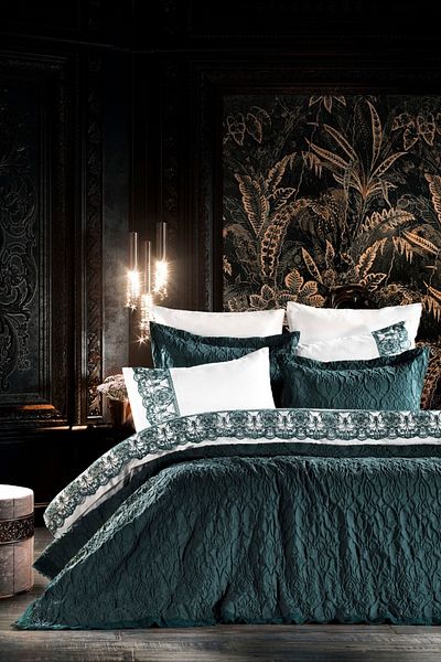 ZEBRA CASA Norsia Petrol Double Duvet Cover Pique Set