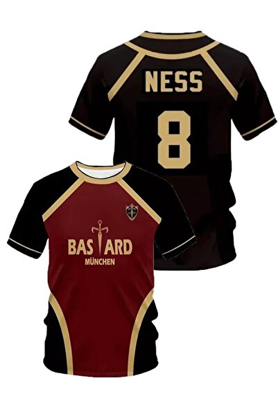 Karakedi Μαύρο Bordo Anime Blue Lock 8 Ness Φόρμα Unisex T-shirt