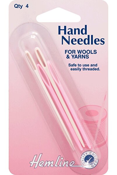 Hemline H211.A | إبر خياطة من خيوط الصوف البلاستيكية، مقاسان | عبوة من 4 قطع