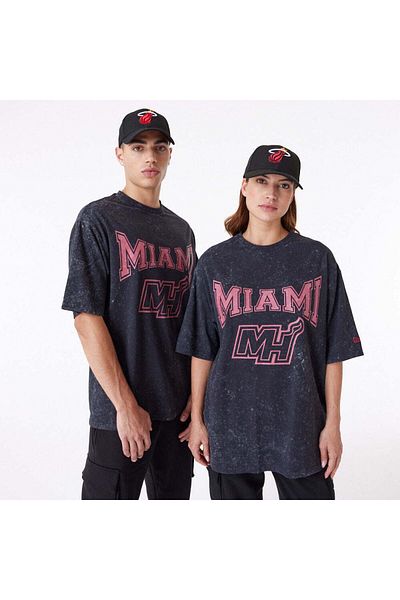 NEW ERA Tricou New Era Nba Washed Os Tee Miahea Blk