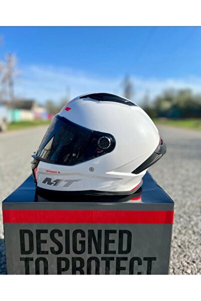 MT Helmets Stinger 2 Solid a1 Kask (Şeffaf vizörlü)