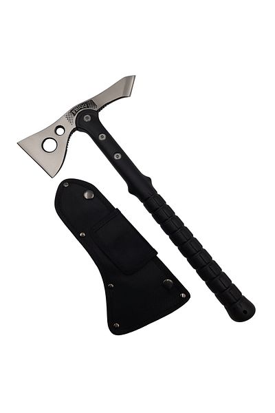 Depox Topor Ideallstore®, Tactical Saviour, oțel inoxidabil, argintiu, 38 cm, teacă inclusă