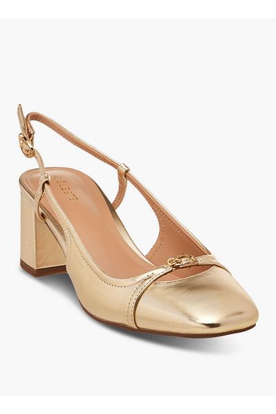 Celeste Solid Square Toe Blocked Heel Sandals with Hook and Eye Closure