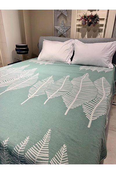 Explore Home Menthol Green Cotton Bed Bounty, Layana, Double, Member