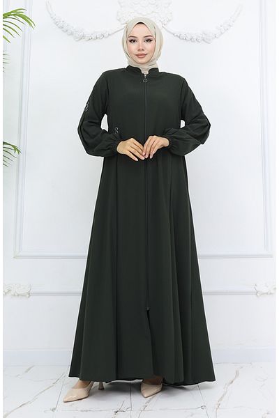 sefamerve Λεπτομέρεια με κουμπιά με φερμουάρ Ferace 6203-03 Khaki