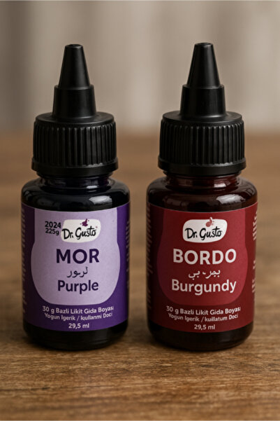 Dr. Gusto Likit Gıda Boyası 2 li Set Mor Bordo 25 gr