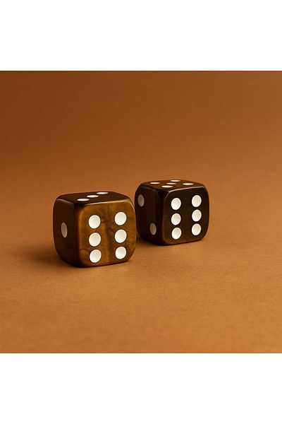 DURAN TAKI TASARIM Natural Stoned Tiger Eye Dice
