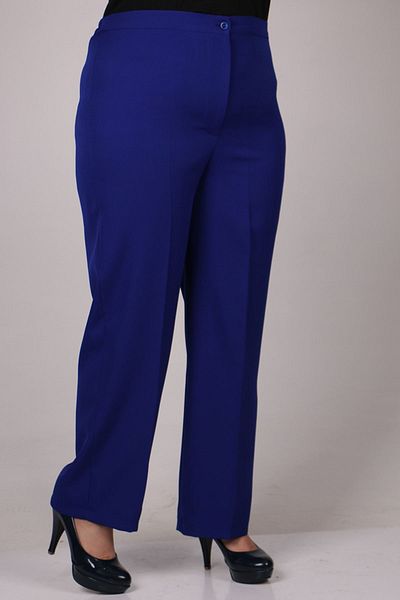 Eslina 29021 Large Size Buttoned Waist Length Lycra Trousers - Saks